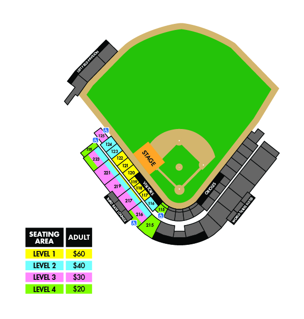 Ed Smith Stadium seat map